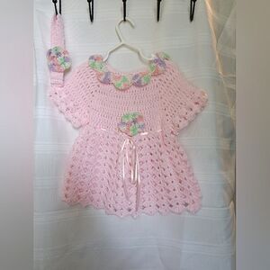 Newborn dress size 0-9 months matching headband